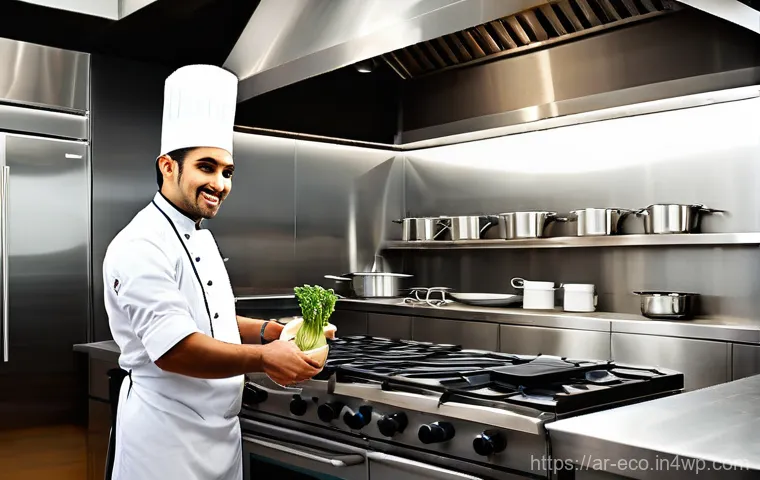 스테인리스 스틸 주방 도구 장점 - **Prompt 1: "The Unyielding Strength of Stainless Steel in a Modern Arab Kitchen"**
A vibrant, s...